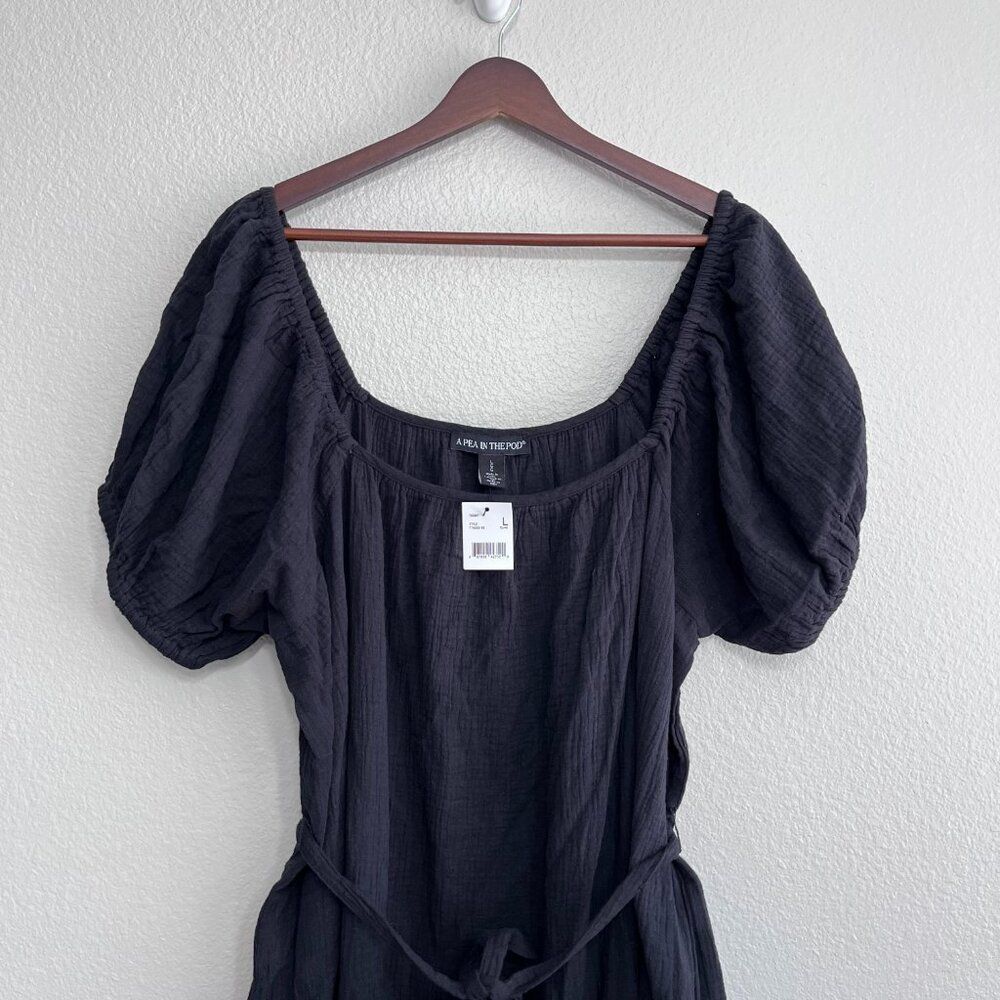 NWT A Pea In The Pod Maternity Dress Size Large Women's Organic Cotton Gauze - Picture 2 of 7